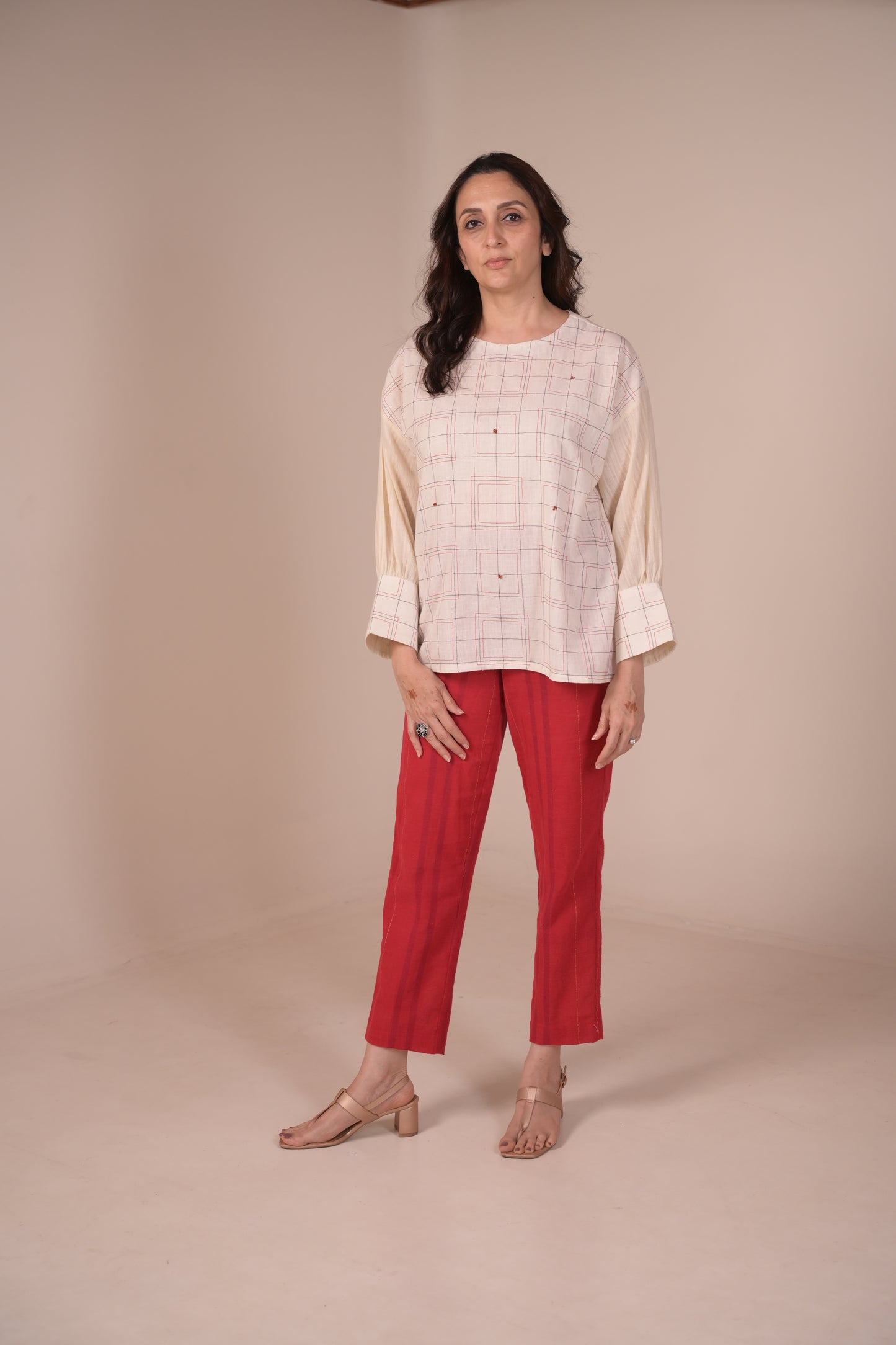 Tunic, With texture and hand embroidery accents