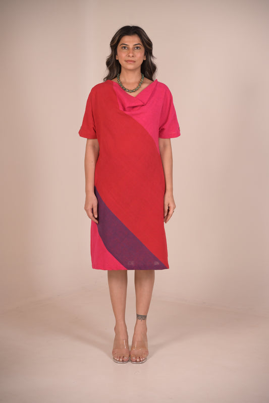 Dress, Cowl Neck With Embridery