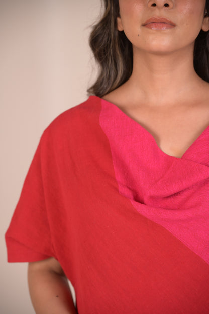 Dress, Cowl Neck With Embridery