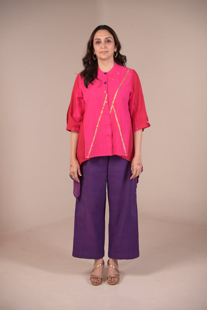 Tunic, Square cut with Fabric panel and Hand Embroidery accents