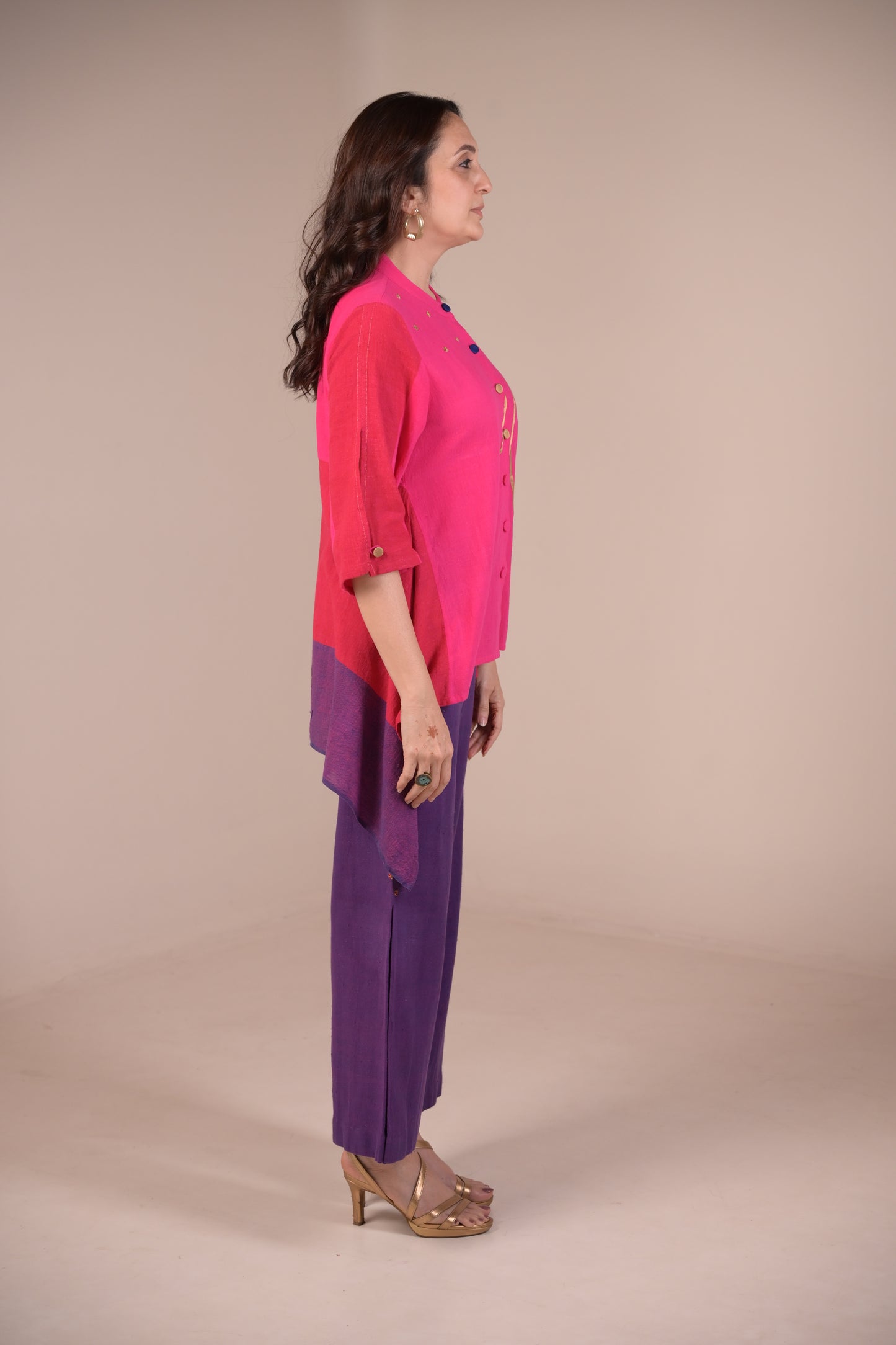 Tunic, Square cut with Fabric panel and Hand Embroidery accents