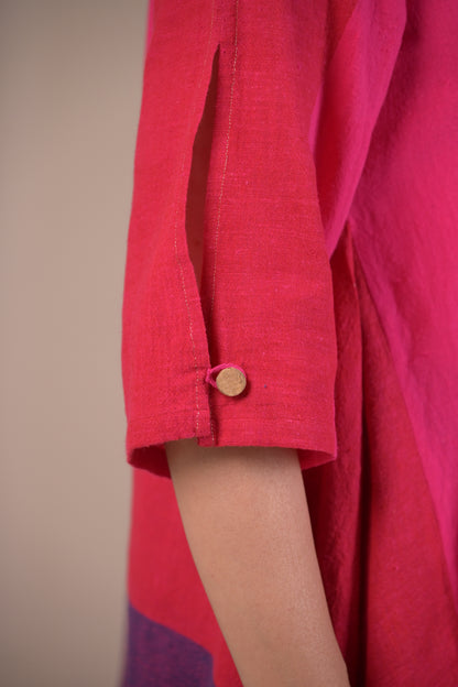 Tunic, Square cut with Fabric panel and Hand Embroidery accents