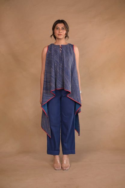 Tunic, Bias High Low In Tassar X Kala Cotton