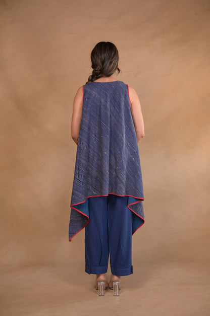 Tunic, Bias High Low In Tassar X Kala Cotton