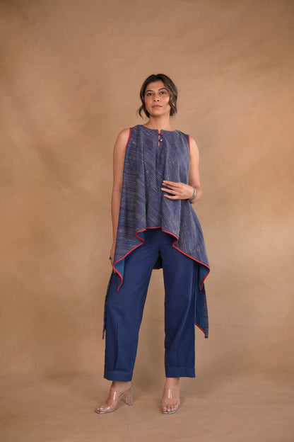 Tunic, Bias High Low In Tassar X Kala Cotton