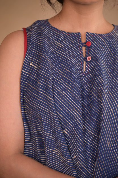 Tunic, Bias High Low In Tassar X Kala Cotton