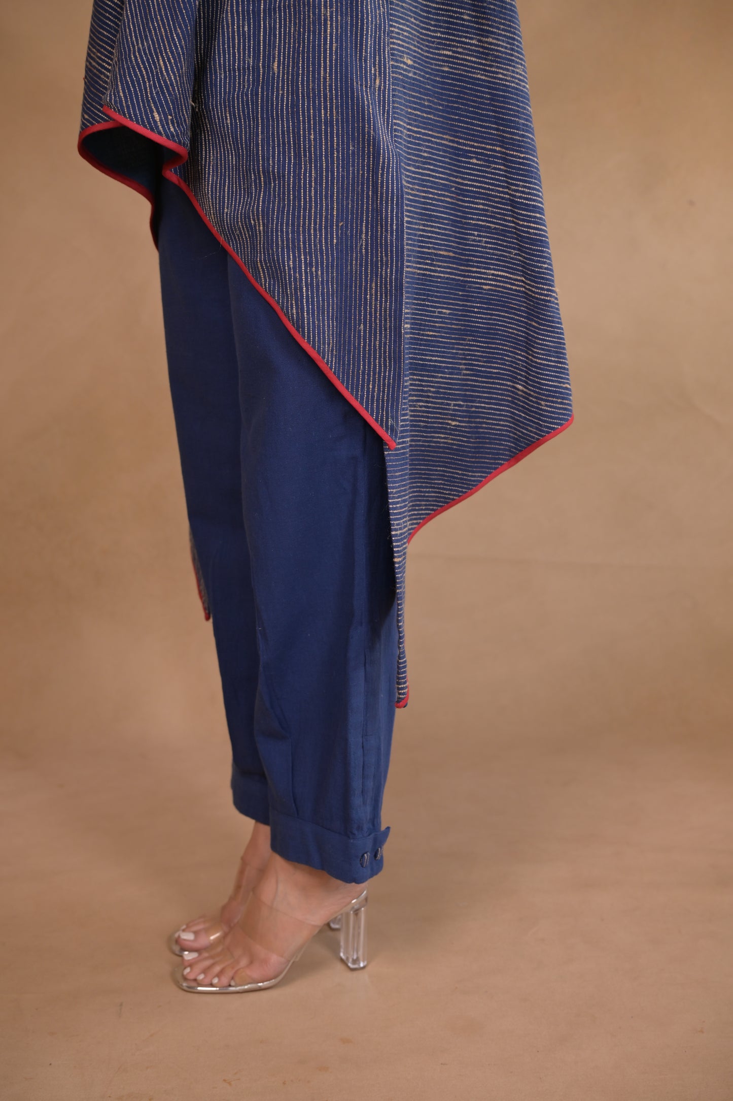 Tunic, Bias High Low In Tassar X Kala Cotton