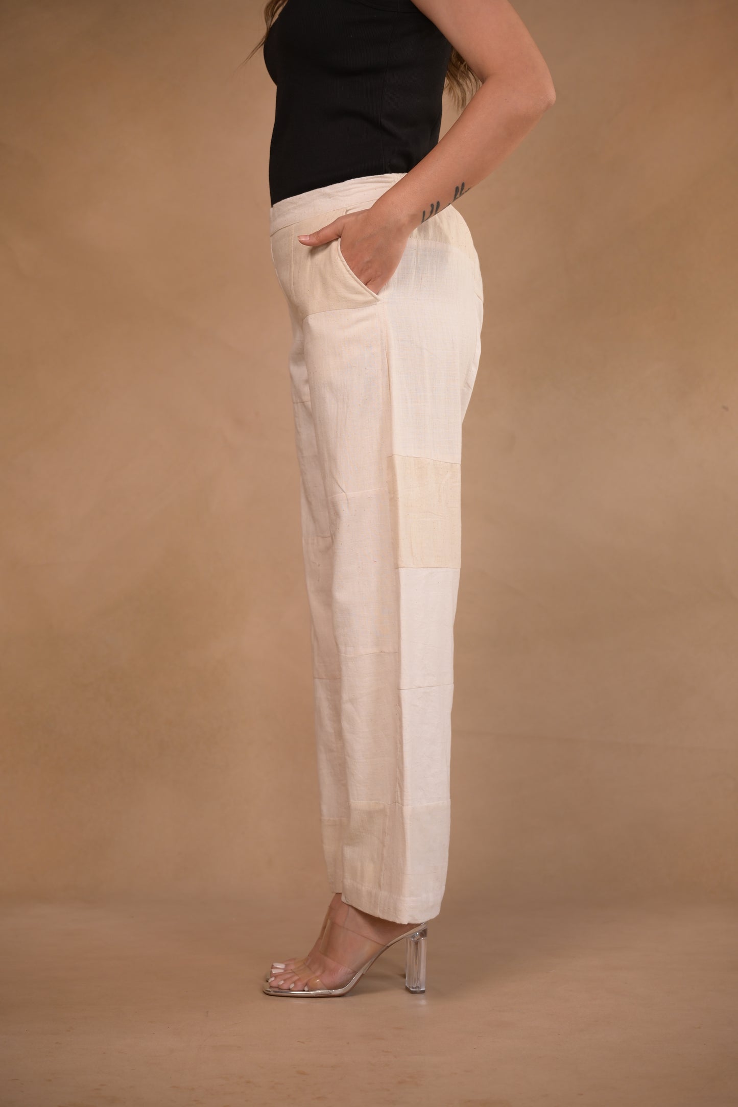 Pant, in Patched fabric