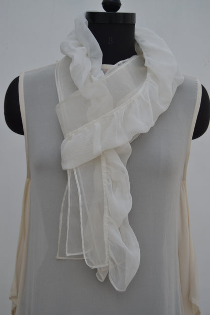 Gathered Scarf in Chiffon & Organza