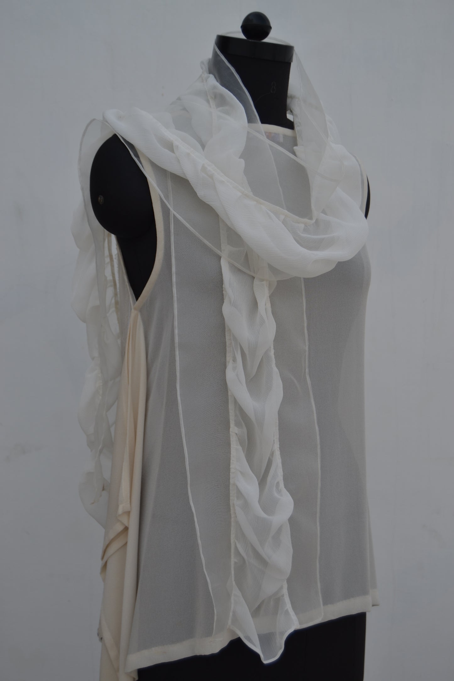 Gathered Scarf in Chiffon & Organza