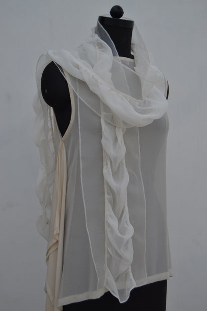 Gathered Scarf in Chiffon & Organza