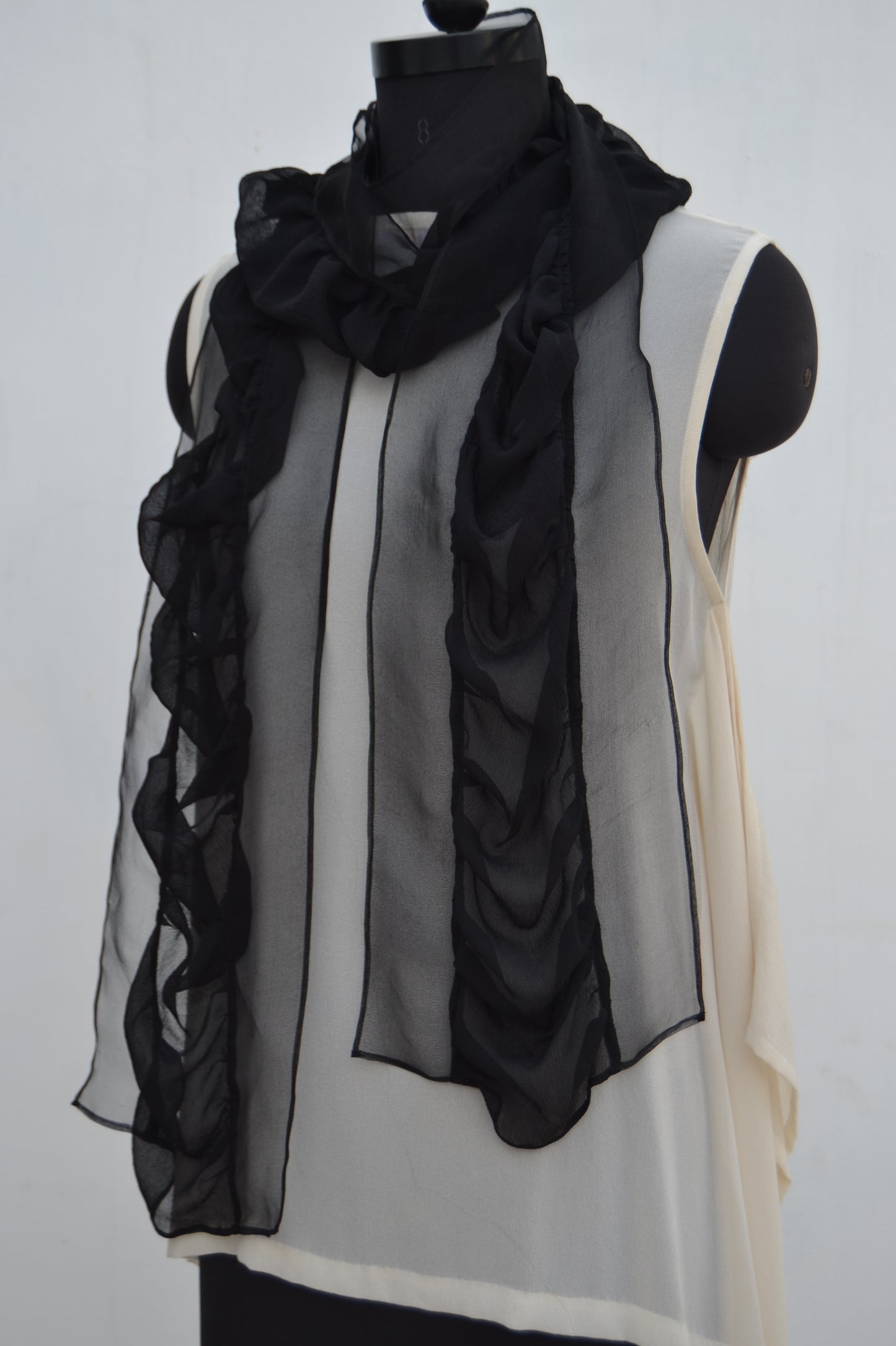 Gathered Scarf in Chiffon & Organza