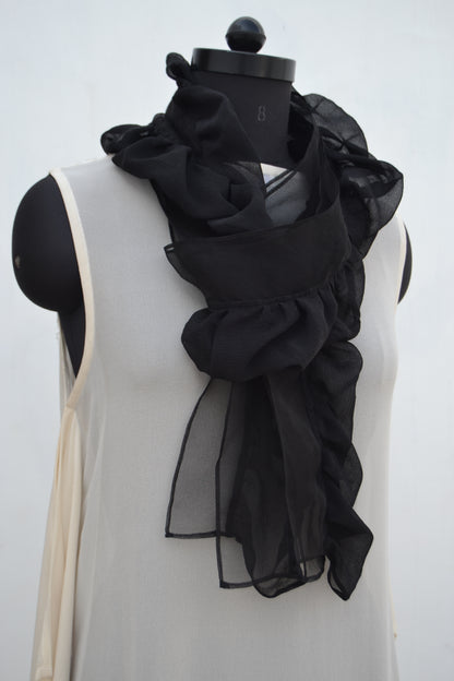 Gathered Scarf in Chiffon & Organza