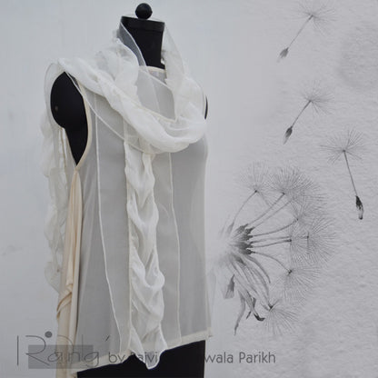 Gathered Scarf in Chiffon & Organza