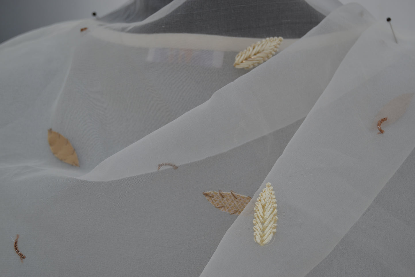 Leaf Patchwork on Silk Organza