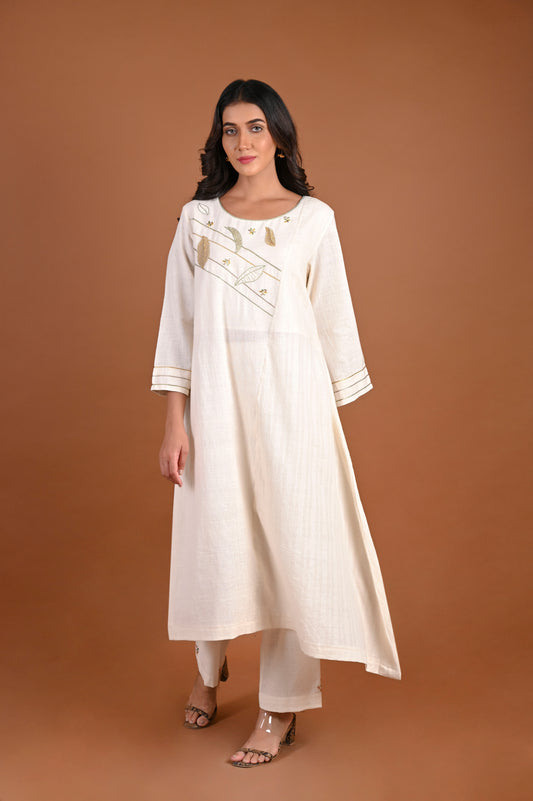 ASMAT Assymetric Diagonal Panel Kurta