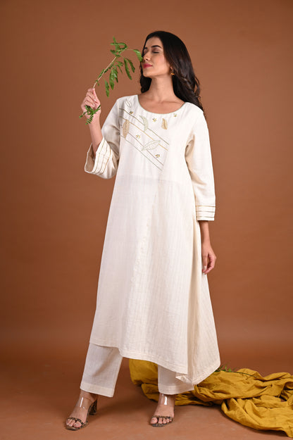 ASMAT Assymetric Diagonal Panel Kurta