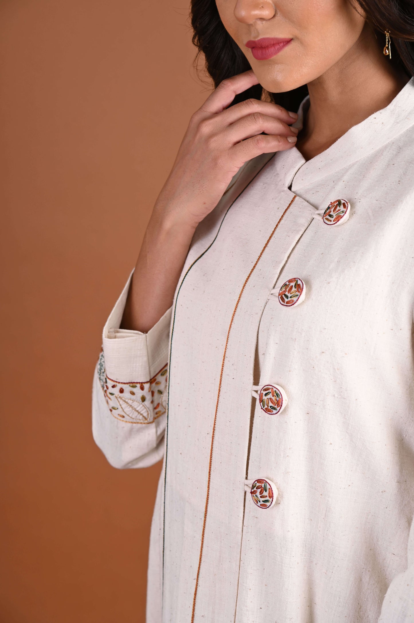 OSS Jacket style with band collar Kurta