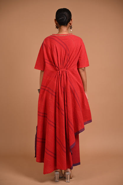 Rasa Kurta Bias Assymetric With Embroidery At Neckline