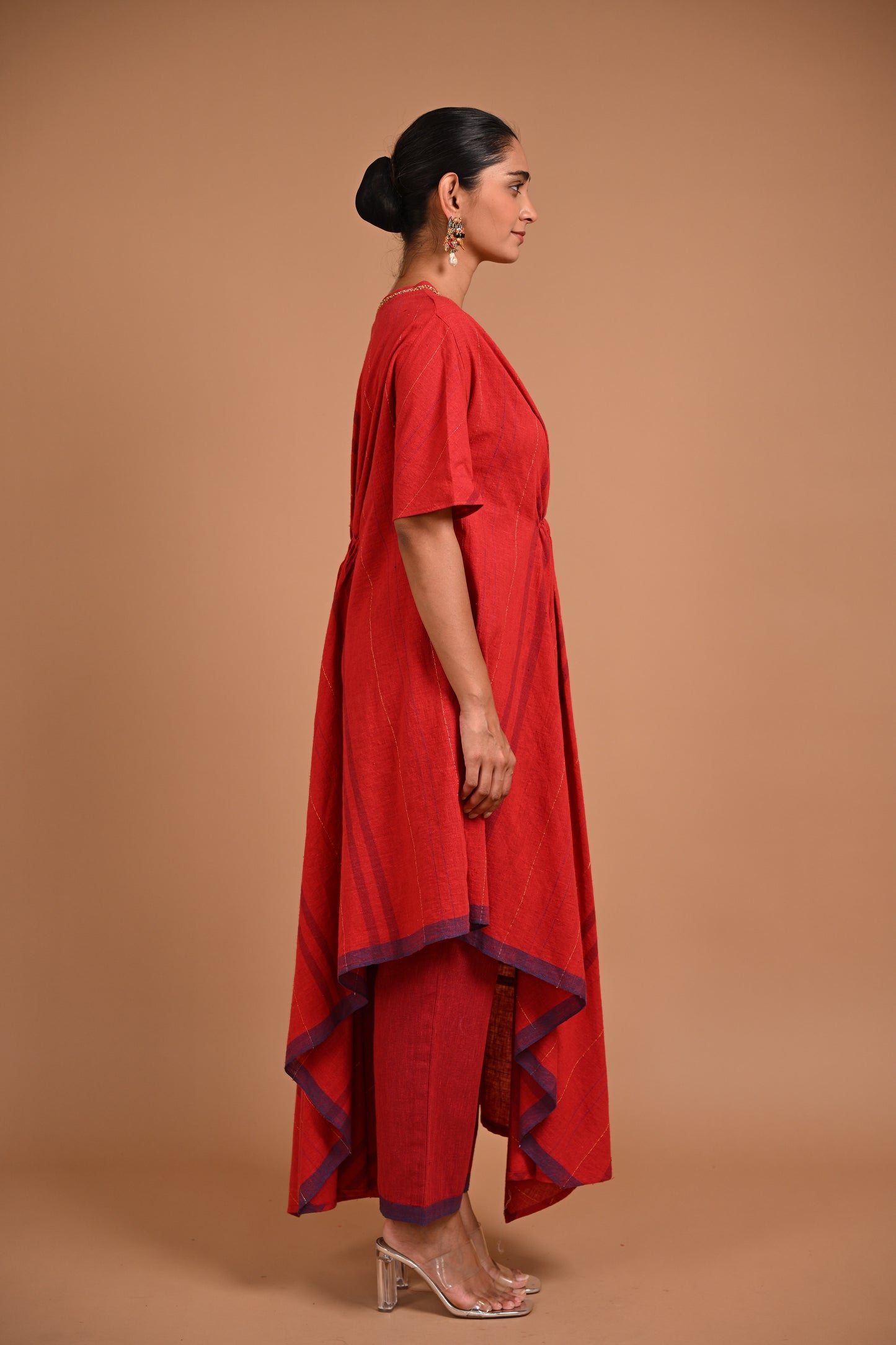 Rasa Kurta Bias Assymetric With Embroidery At Neckline