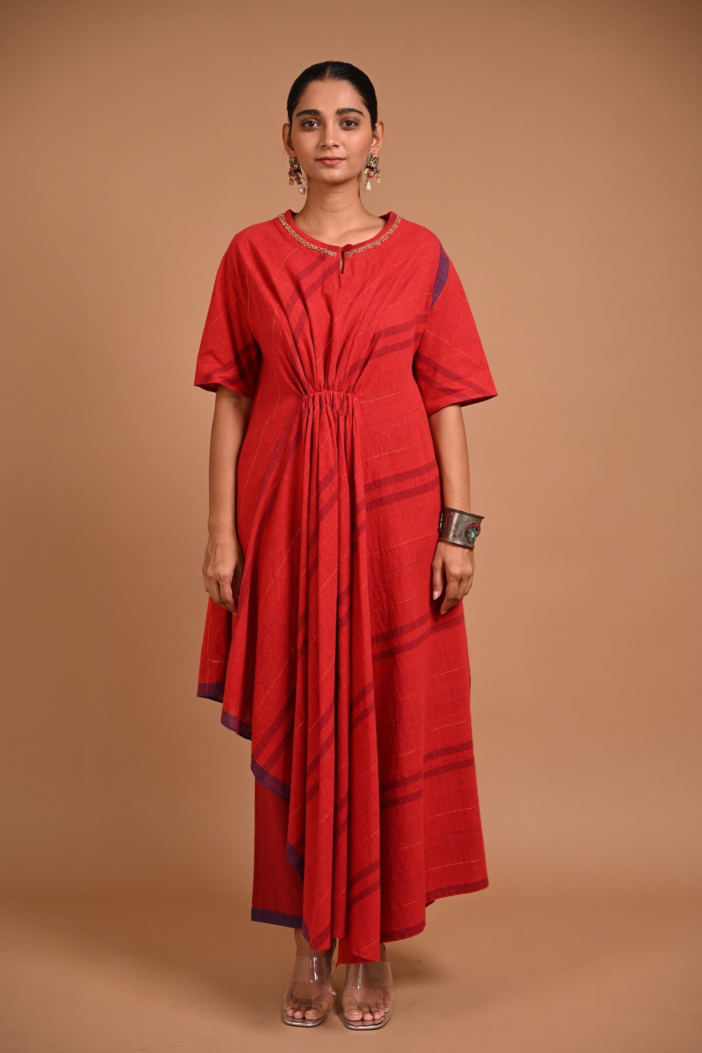 Rasa Kurta Bias Assymetric With Embroidery At Neckline