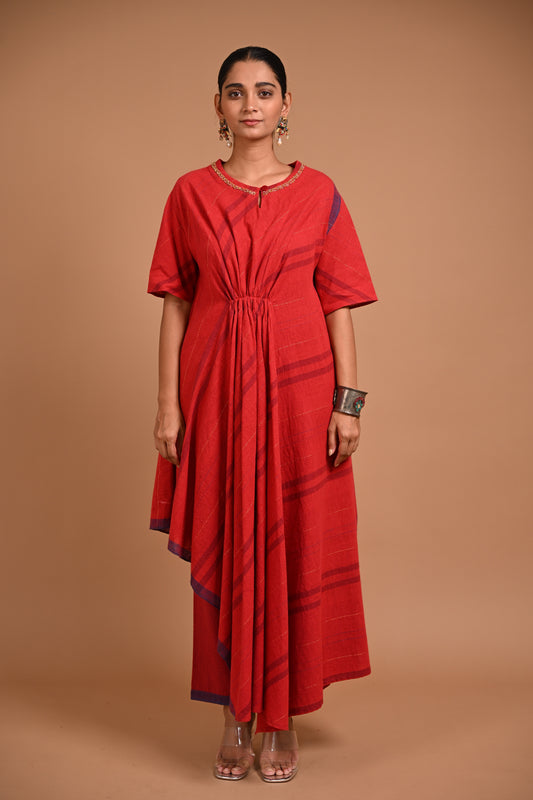 Rasa Kurta Bias Assymetric With Embroidery At Neckline