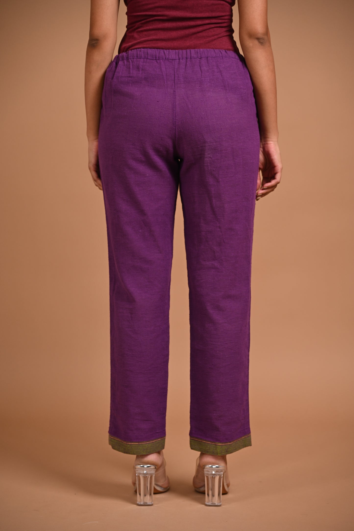 Pant With Contrast Hem With Pocket