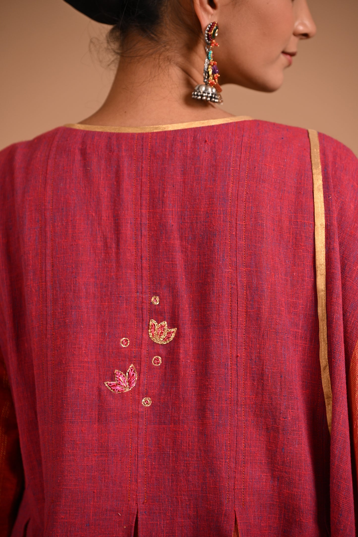 Ulhas Kurta Box Pleated With Embroidery