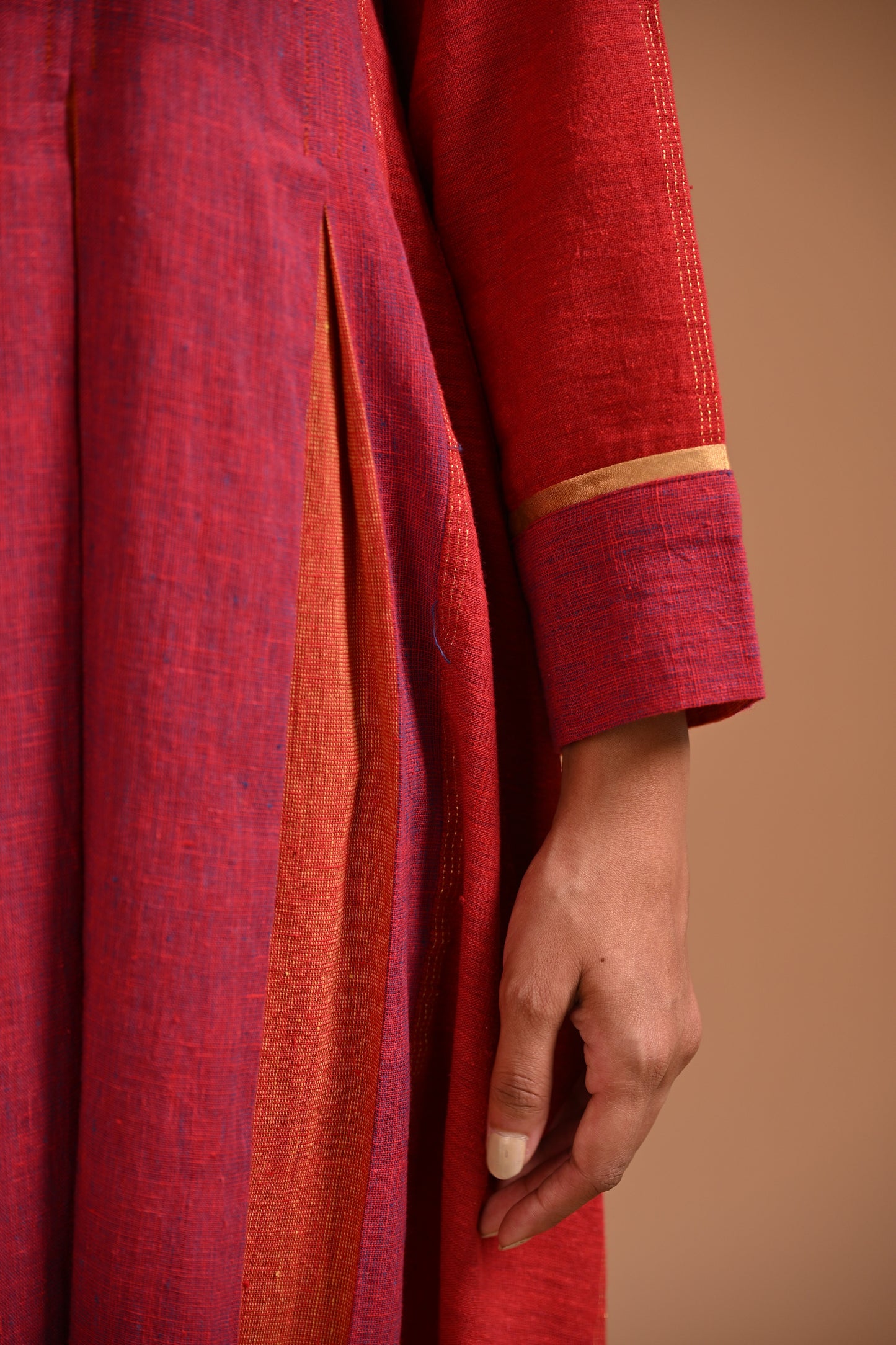 Ulhas Kurta Box Pleated With Embroidery