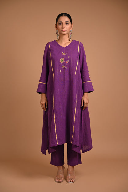 Kamal Kurta Kalidar With Embroidery