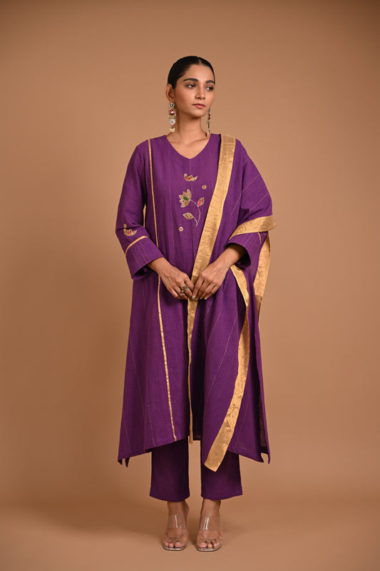 Kamal Kurta Kalidar With Embroidery