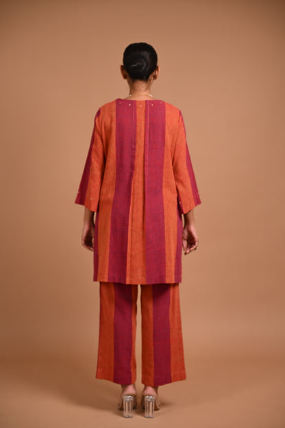 Sahaj Tunic With Pleating And Embroidery Accents