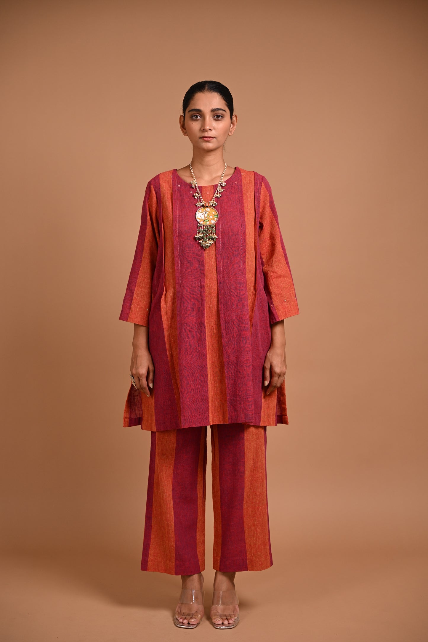 Sahaj Tunic With Pleating And Embroidery Accents