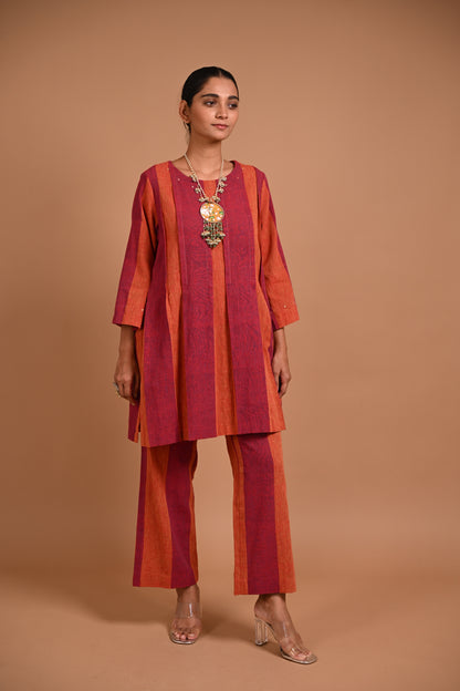 Sahaj Tunic With Pleating And Embroidery Accents