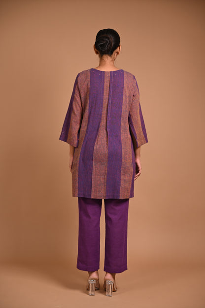 Sahaj Tunic With Pleating And Embroidery Accents