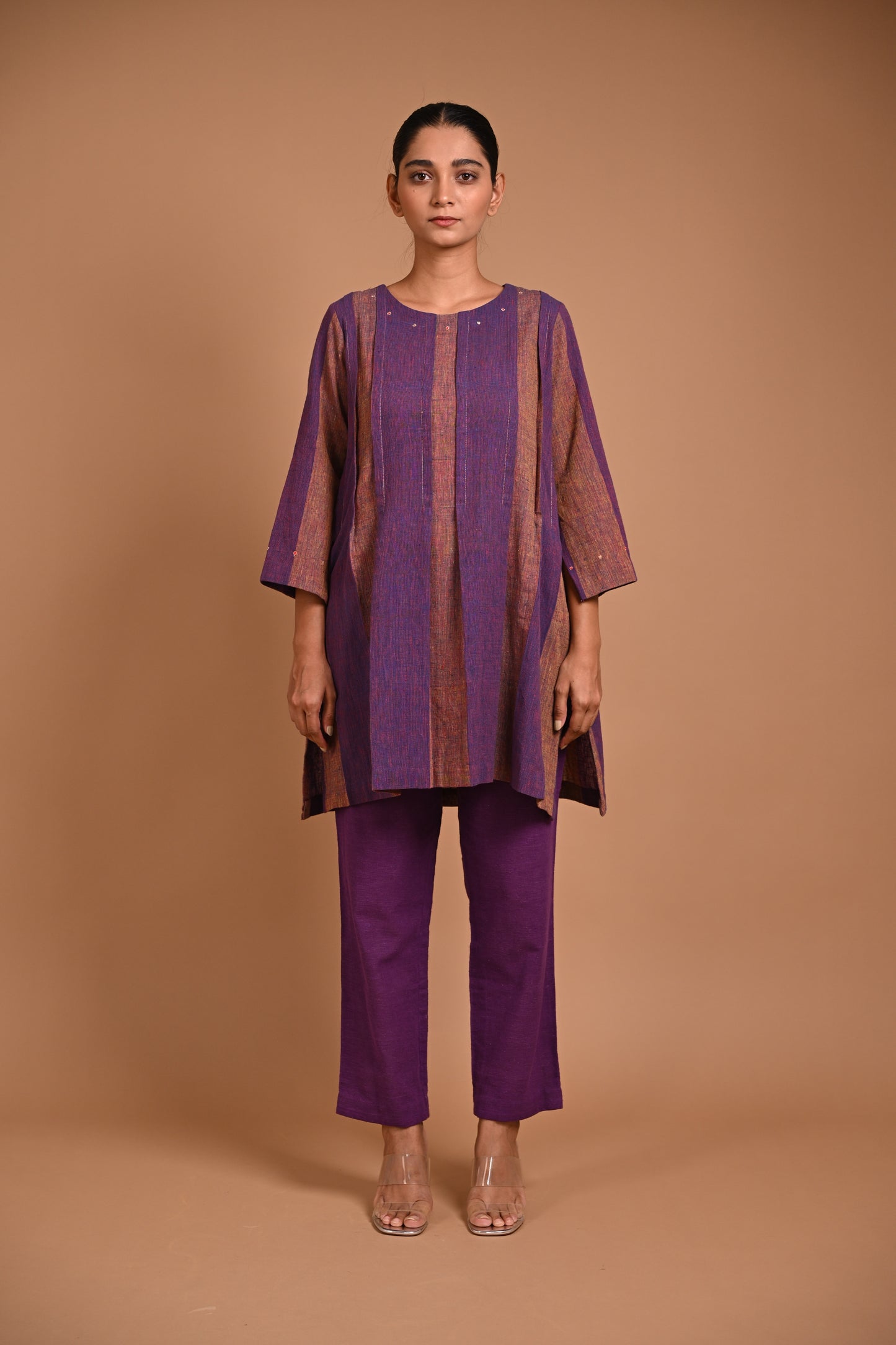 Sahaj Tunic With Pleating And Embroidery Accents