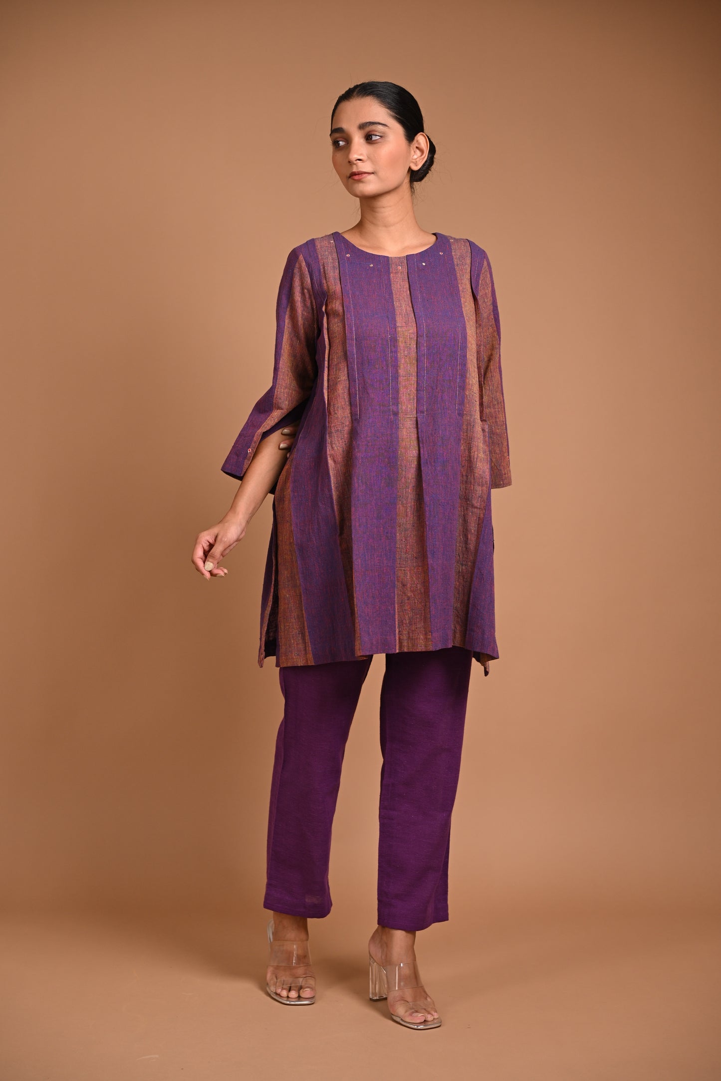 Sahaj Tunic With Pleating And Embroidery Accents