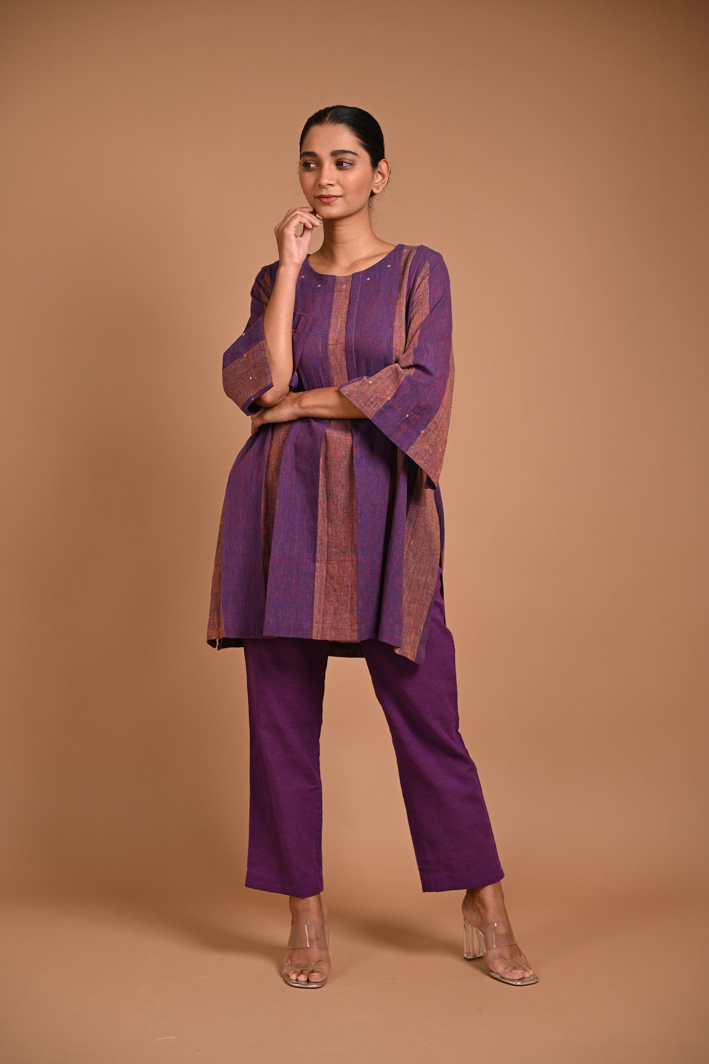 Sahaj Tunic With Pleating And Embroidery Accents