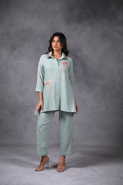 Lotus, Tunic With Collar & Embroidery