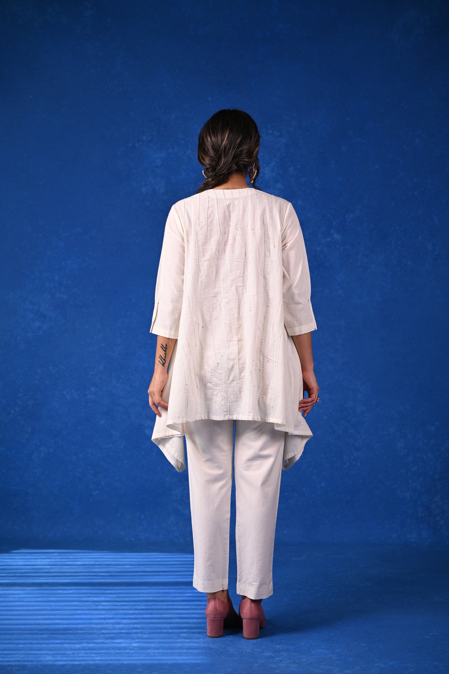Tulip, Tunic With Multi Colour Tanka Details
