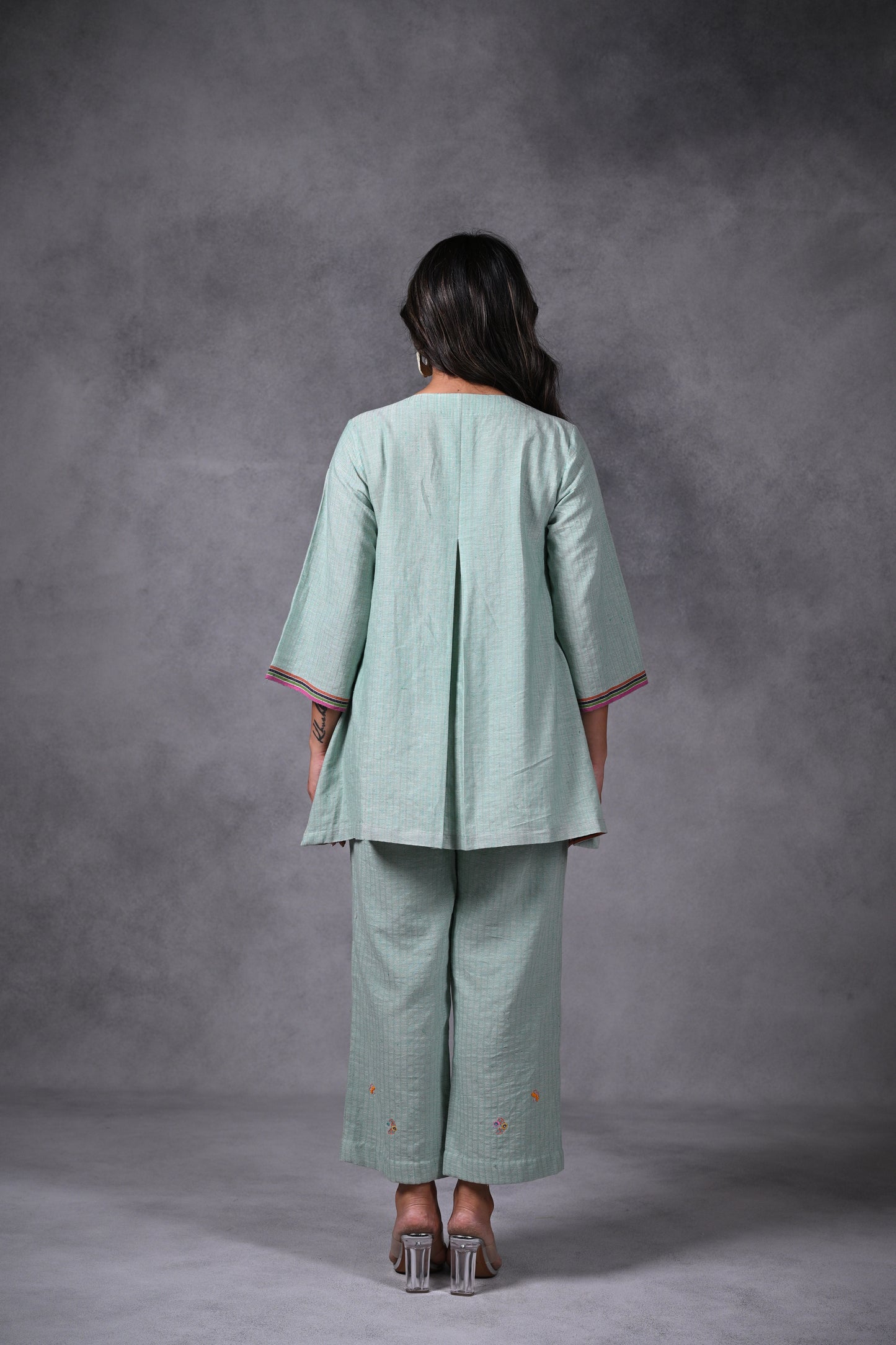 Kusum, Tunic Pleated With Embroidery
