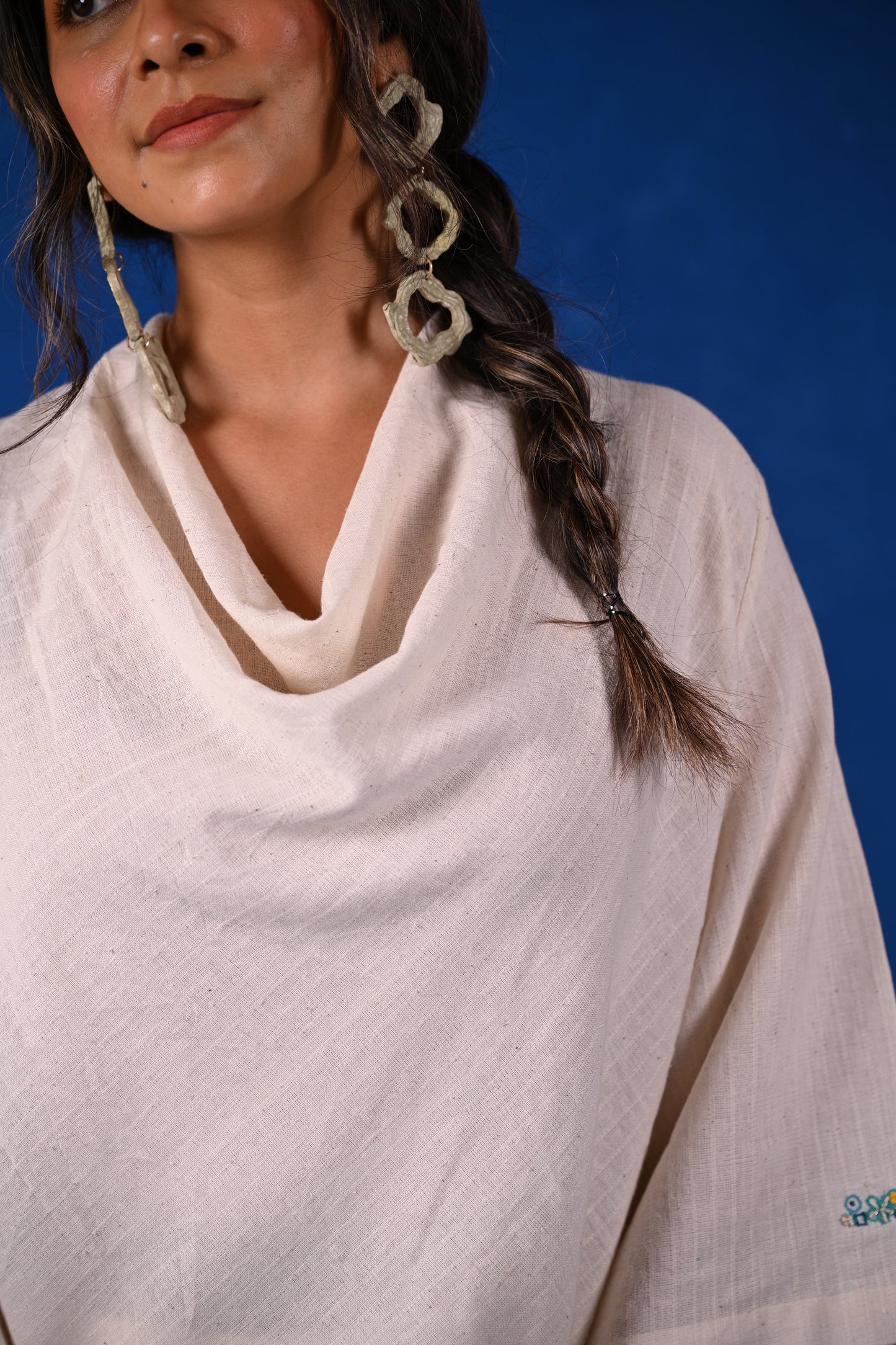 Marigold, Tunic Cowl Neck With Embroidery