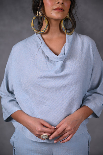 Marigold, Tunic Cowl Neck With Embroidery