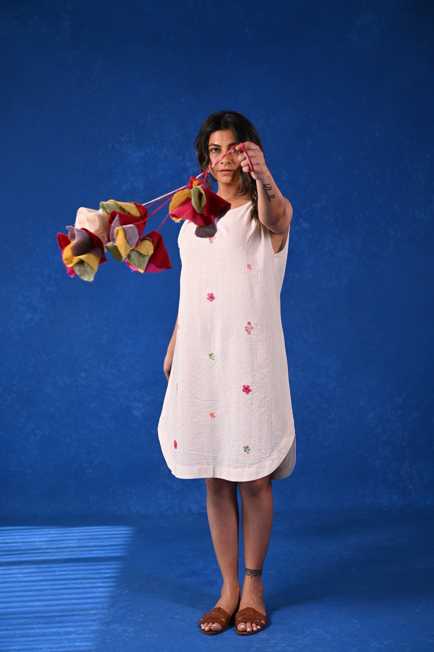 Gul, Dress Embroidery With Shoulder Strip