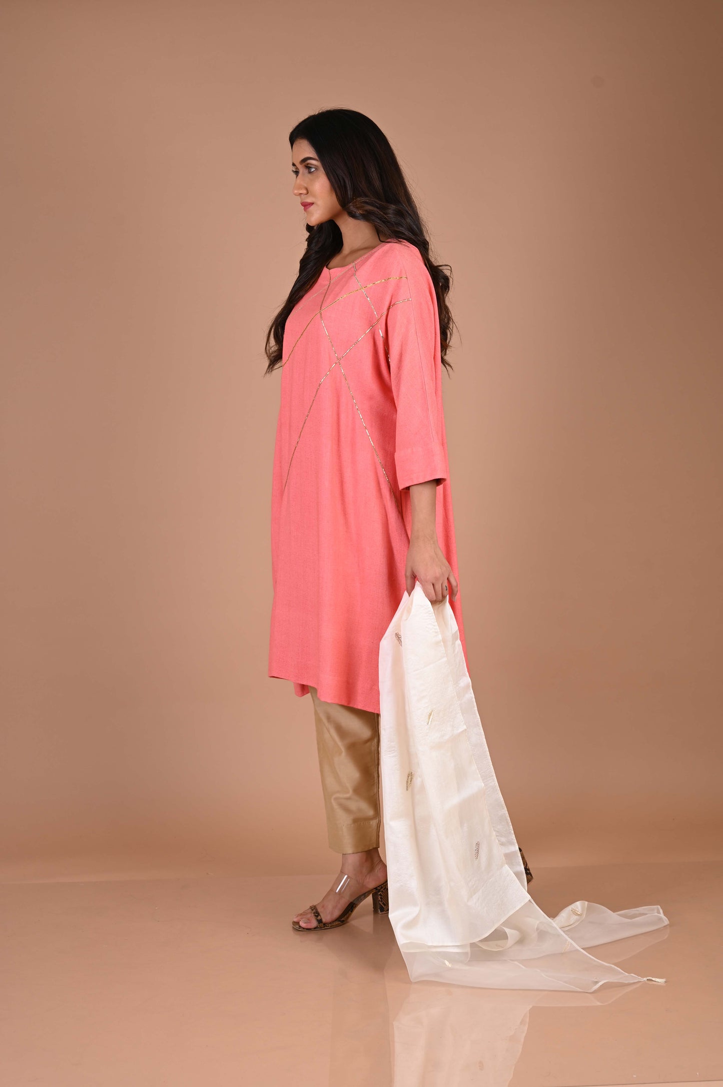 Noile Silk Kurta with pita hand embroidery