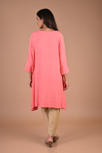 Noile Silk Kurta with pita hand embroidery